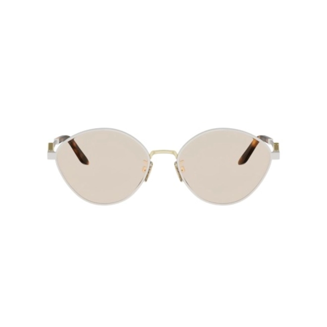 Óculos de Sol Fendi FE40217U_5525E Metal Branco com lentes na cor Marrom 2