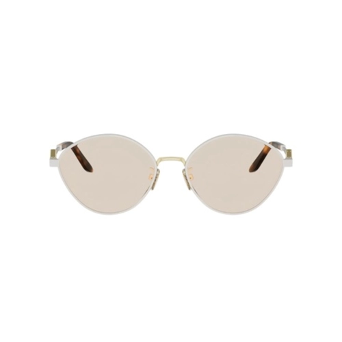 Óculos de Sol Fendi FE40217U_5525E Metal Branco com lentes na cor Marrom