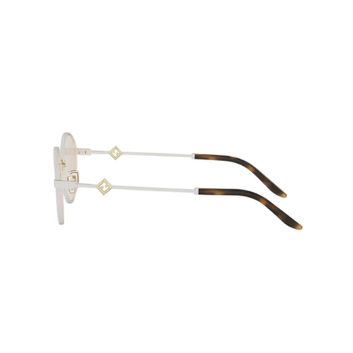 Óculos de Sol Fendi FE40217U_5525E Metal Branco com lentes na cor Marrom