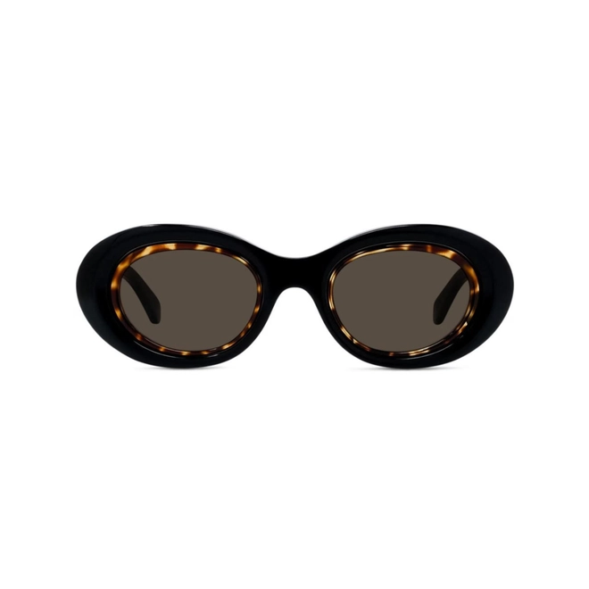 Óculos de Sol Loewe LW40190I_5401E Acetato Preto e Marrom Mesclado com lentes na cor Fumê 2