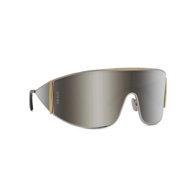 Óculos de Sol Loewe LW40202U_0016C Metal Prata com lentes na cor Cinza Espelhado 3