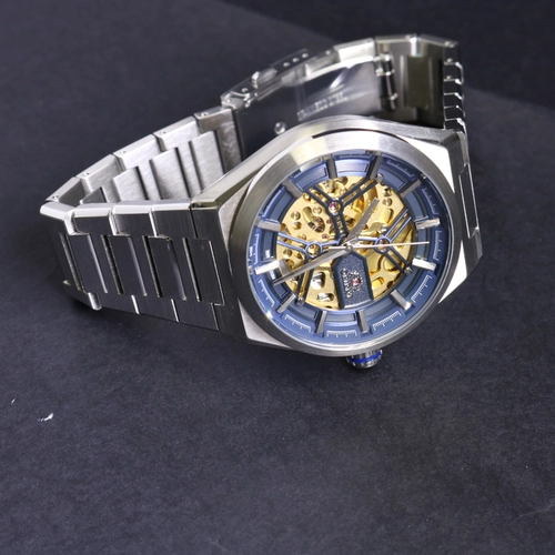 Relógio Orient Skeleton Automático Masculino - NH7SS006 D1SX Azul