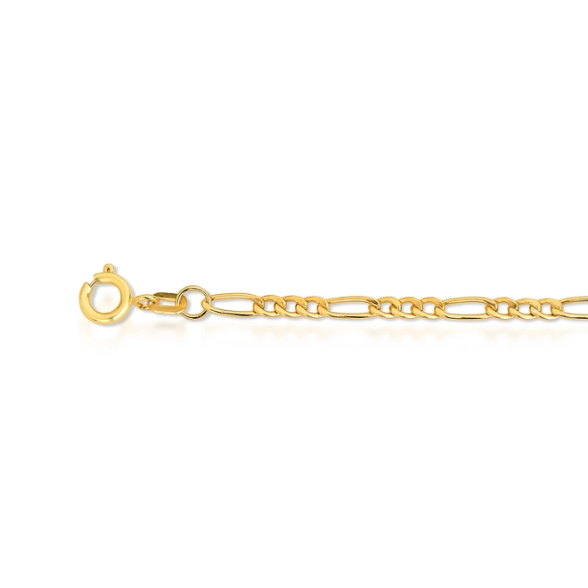 Corrente elo Groumet alternado 3x1 ouro 18k oca polida 50CM 4