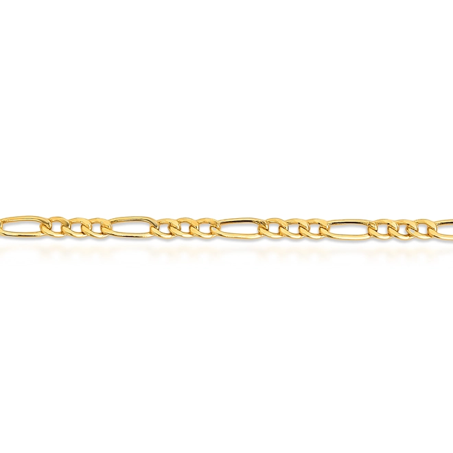 Corrente elo Groumet alternado 3x1 ouro 18k oca polida 50CM 2
