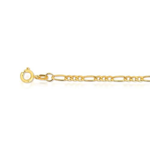 Corrente elo Groumet alternado 3x1 ouro 18k oca polida 50CM