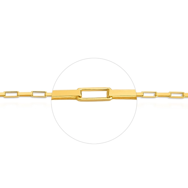 Corrente malha Veneziana alongada ouro 18k polida 50CM 3