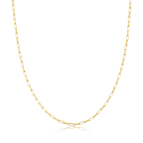 Corrente malha Veneziana alongada ouro 18k polida 50CM