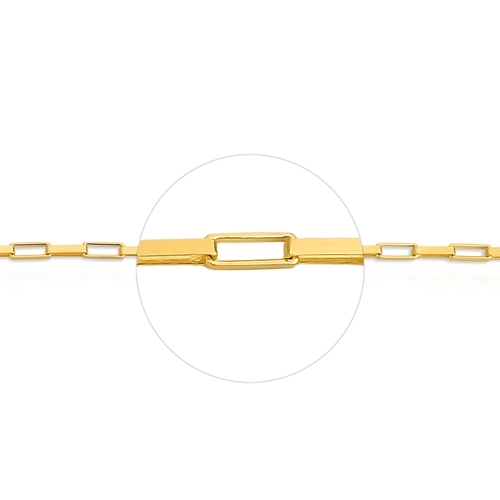 Corrente malha Veneziana alongada ouro 18k polida 50CM