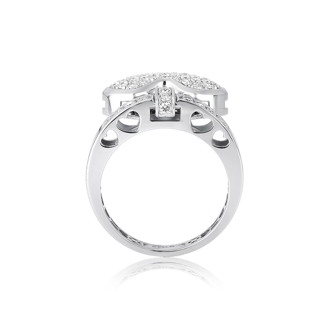 Anel My Heart ouro branco18k aro e pingente coração pavê com 92pts de Diamantes 3