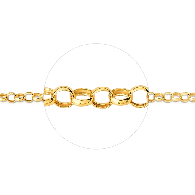 Corrente Elo Português ouro 18k polida 50CM 3