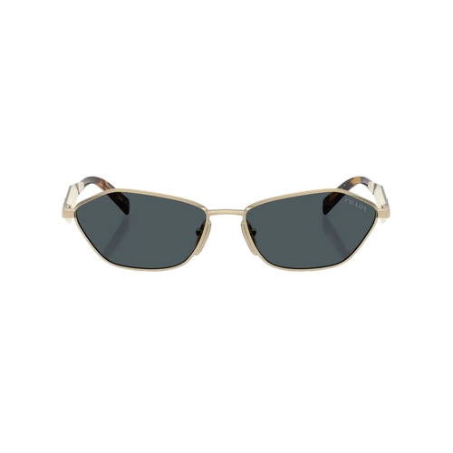 Óculos de Sol Prada 0PR D50S ZVN70B57 Metal Dourado Polido com lentes na cor Cinza Escuro