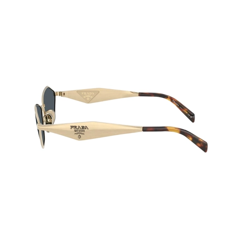 Óculos de Sol Prada 0PR D50S ZVN70B57 Metal Dourado Polido com lentes na cor Cinza Escuro