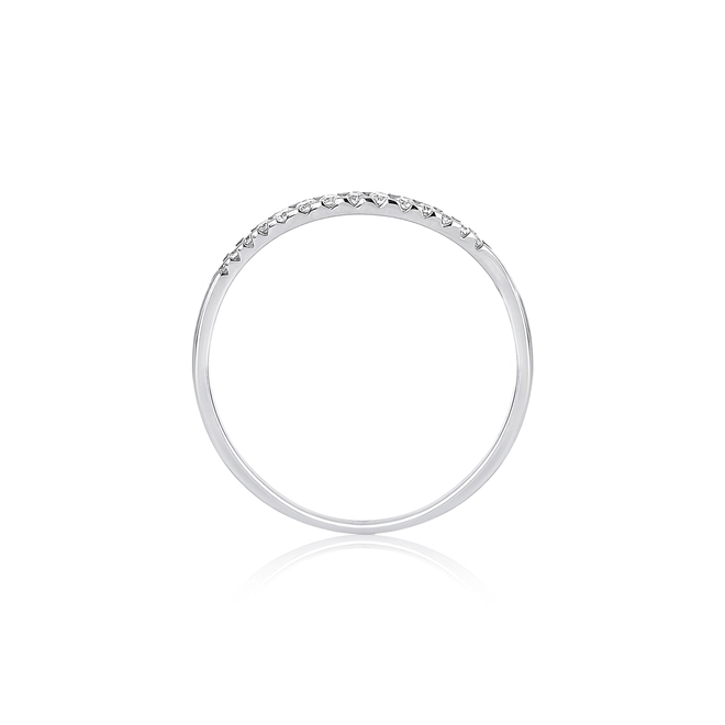 Anel Way aparador em ouro branco 18k linhas delicadas com 9pts de Diamantes 3