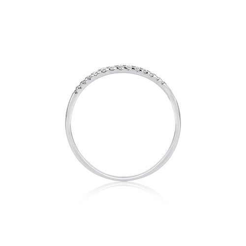 Anel Way aparador em ouro branco 18k linhas delicadas com 9pts de Diamantes