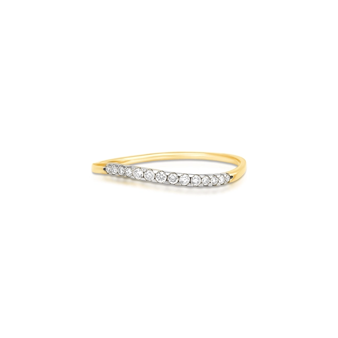 Anel Way em ouro 18k aro linha delicada com 9pts de Diamantes 2