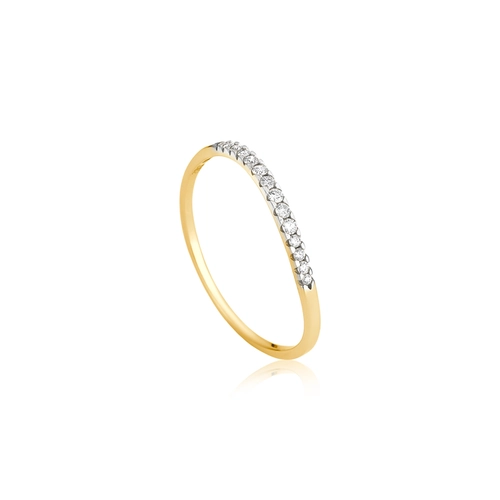 Anel Way em ouro 18k aro linha delicada com 9pts de Diamantes