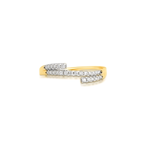 Anel Way em ouro 18k três linha delicada com 15pts de Diamantes