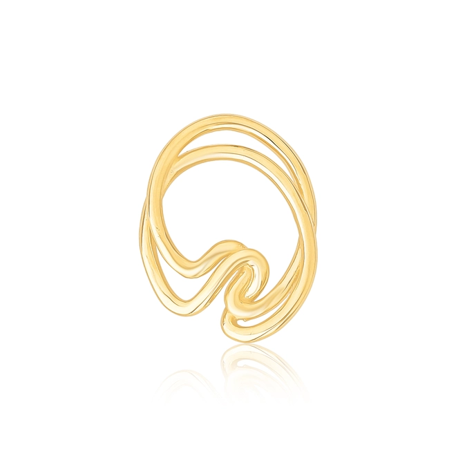 Pingente Waves orgânico tubular duplo ouro 18k polido 1