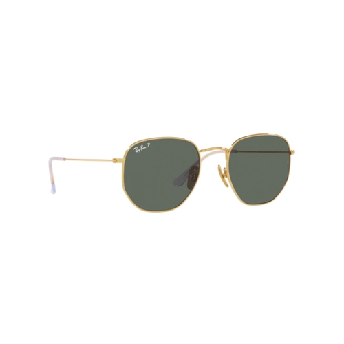 Óculos de Sol Ray-Ban Hexagonal 0RB8148 92165851 Titânio Dourado com lentes na cor Verde Polarizado