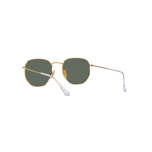 Óculos de Sol Ray-Ban Hexagonal 0RB8148 92165851 Titânio Dourado com lentes na cor Verde Polarizado