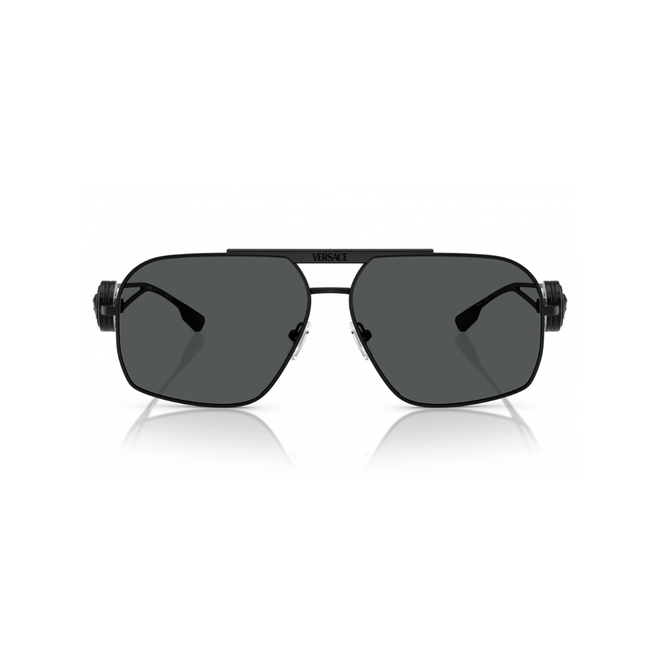 Óculos de Sol Versace 0VE2269 14338762 Acetato Preto Fosco com lentes na cor Cinza Escuro 2
