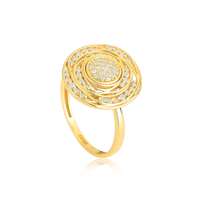 Anel Nido Diamonds redondo fios ouro 18k ninho com 25pts de Diamantes 1