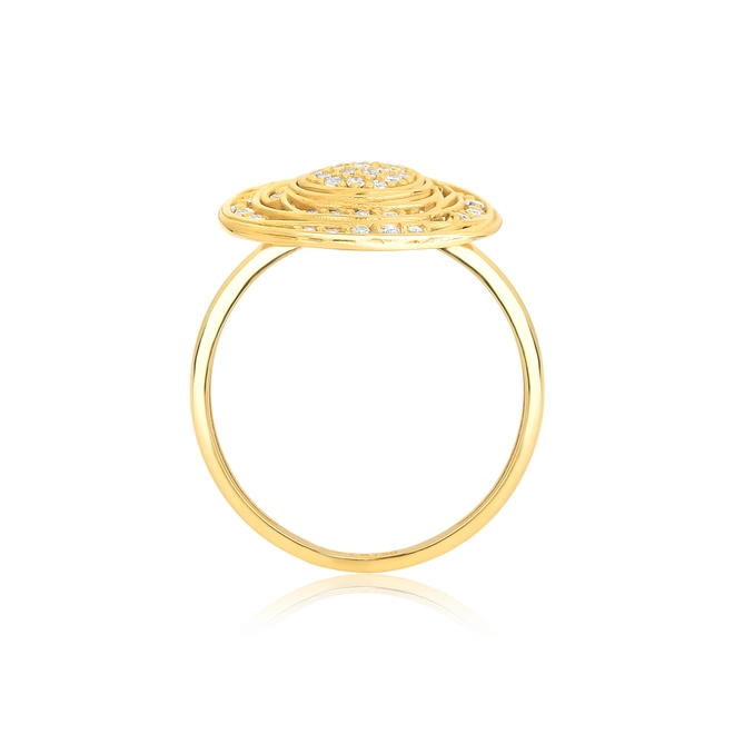Anel Nido Diamonds redondo fios ouro 18k ninho com 25pts de Diamantes 3
