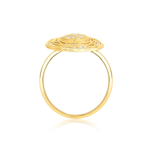 Anel Nido Diamonds redondo fios ouro 18k ninho com 25pts de Diamantes