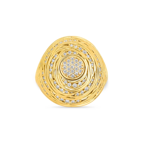 Anel Nido Diamonds ninho esférico de fios em ouro 18k com 42pts de Diamantes