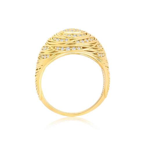 Anel Nido Diamonds ninho esférico de fios em ouro 18k com 42pts de Diamantes