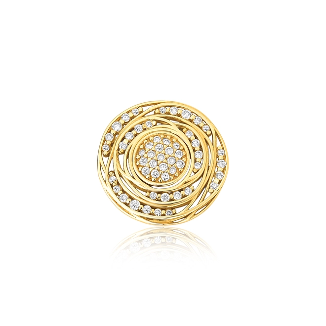 Pingente Nido Diamonds redondo ouro 18k ninho que envolve 25pts de Diamantes 1