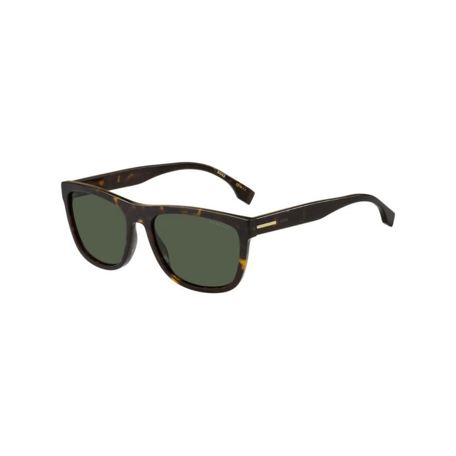 Óculos de Sol Hugo BOSS 1439/S 086 58UC S Acetato Marrom Mesclado com lentes na cor Verde Polarizado 1