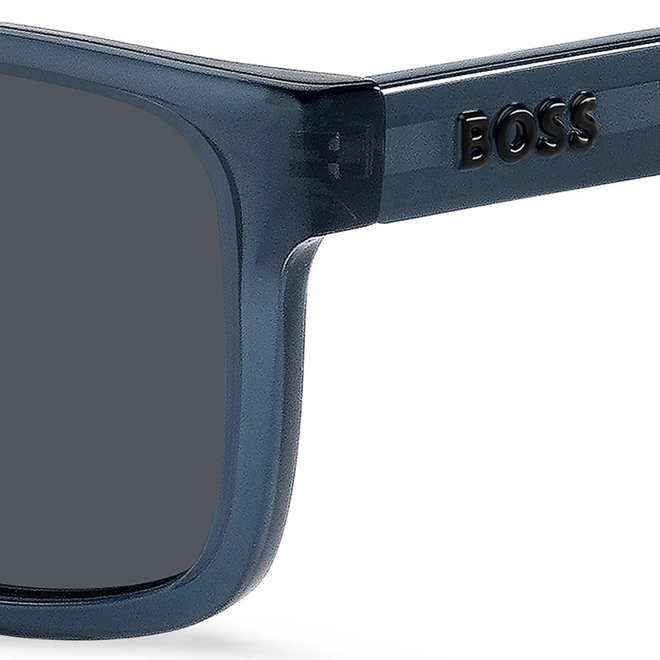 Óculos de Sol Hugo BOSS 1647/S PJP 55IR S Acetato Azul com lentes na cor Cinza 3