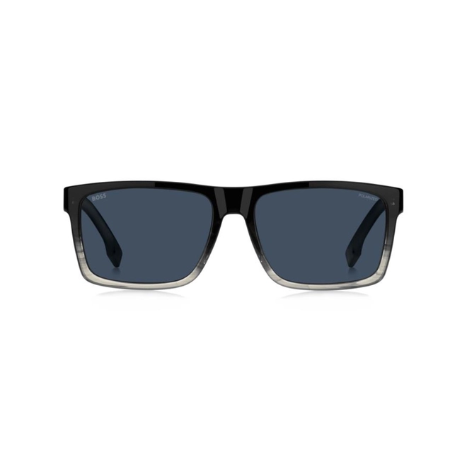 Óculos de Sol Hugo BOSS 1760/G/S EDM 59C3 S Acetato Preto e Cinza com lentes na cor Azul Polarizado 2