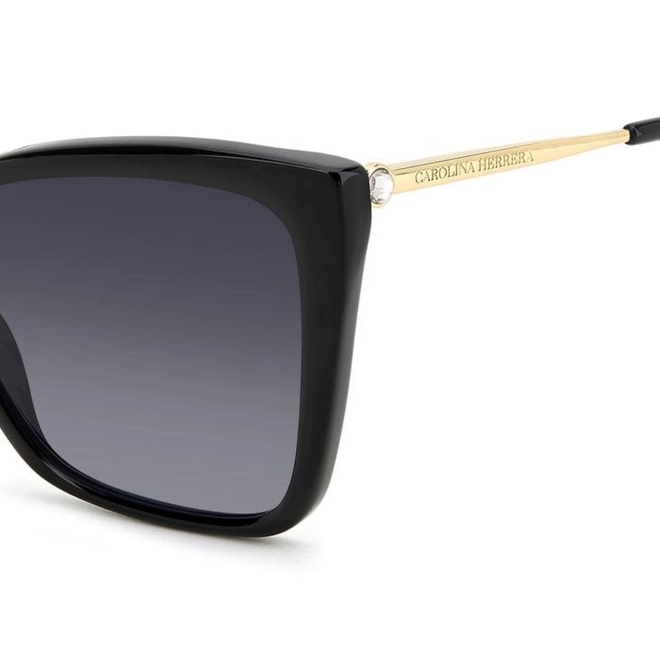Óculos de Sol Carolina Herrera HER 0180/S 2M2 579O S Acetato Preto com lentes na cor Cinza Degradê 4
