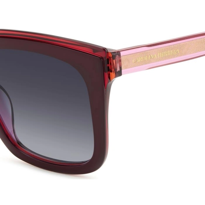 Óculos de Sol Carolina Herrera HER 0249/G/S 0T5 519O S Acetato Vermelho com lentes na cor Cinza Degradê 4