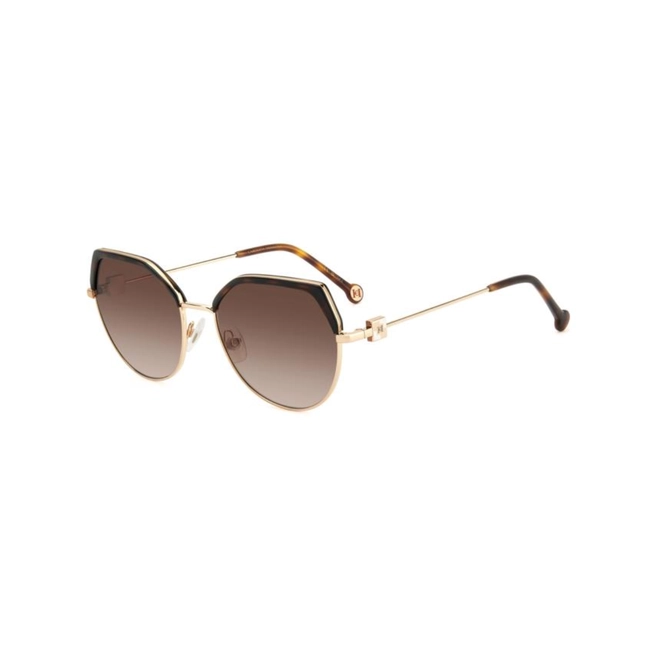 Óculos de Sol Carolina Herrera HER 0238/S LVL 56HA S Metal Dourado e Marrom Mesclado com lentes na cor Marrom Degradê 1