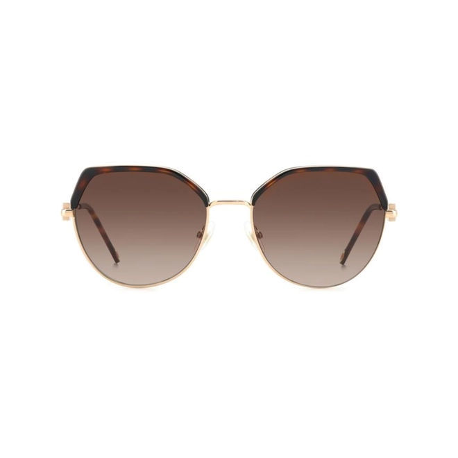 Óculos de Sol Carolina Herrera HER 0238/S LVL 56HA S Metal Dourado e Marrom Mesclado com lentes na cor Marrom Degradê 2