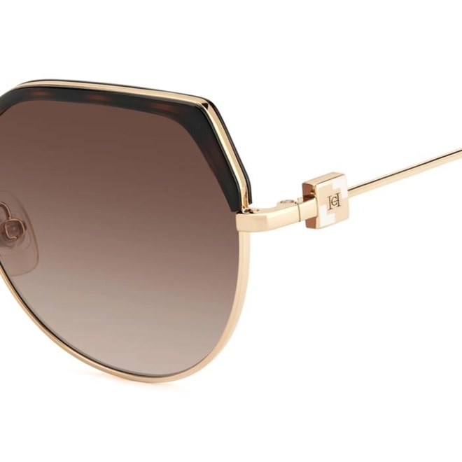 Óculos de Sol Carolina Herrera HER 0238/S LVL 56HA S Metal Dourado e Marrom Mesclado com lentes na cor Marrom Degradê 4