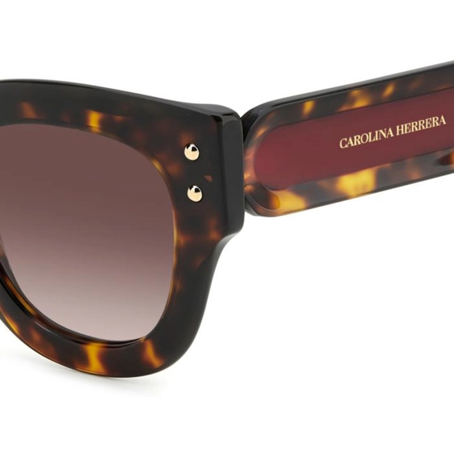 Óculos de Sol Caroline Herrera HER 0222/S O63 47HA S Acetato Vermelho Mesclado com lentes na cor Marrom Degradê 4
