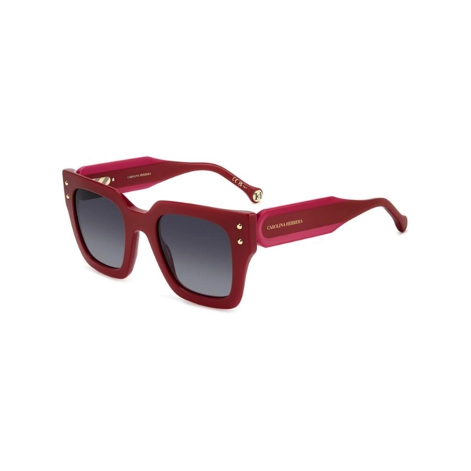 Óculos de Sol Carolina Herrera HER 0255/S C9A 519O S Acetato Vermelho com lentes na cor Cinza Degradê 1