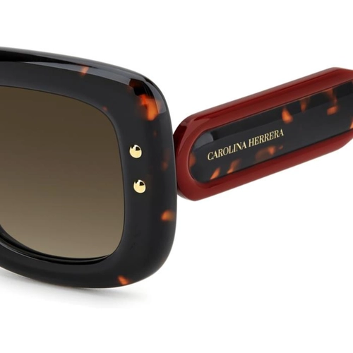 Óculos de Sol Caroline Herrera HER 0313/S 086 49HA S Acetato Preto Mesclado com lentes na cor Marrom Degradê