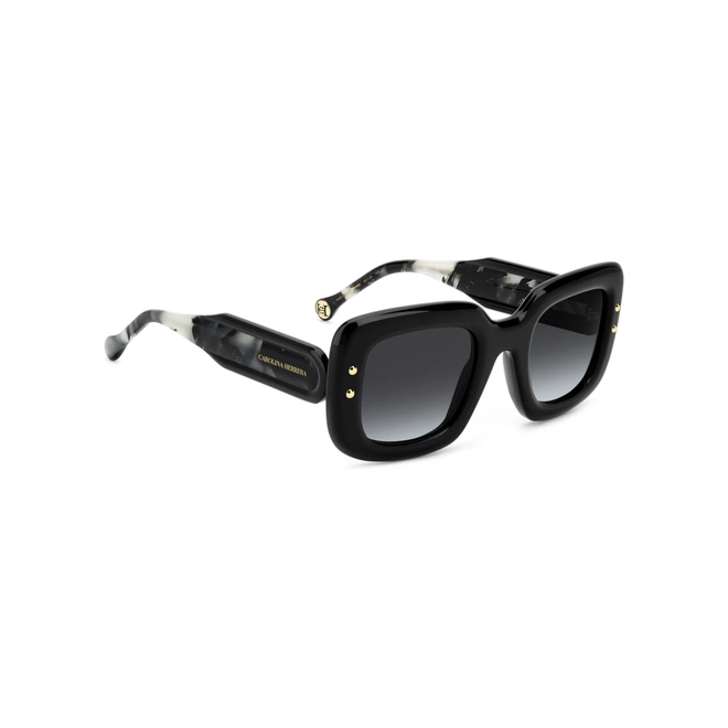Óculos de Sol Carolina Herrera HER 0313/S 807 499O S Acetato Preto com lentes na cor Cinza Degradê 3