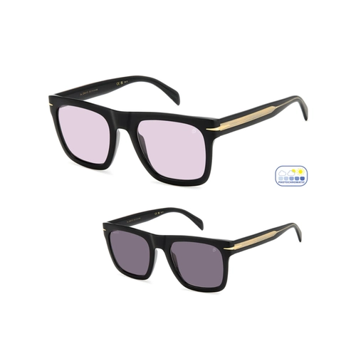 Óculos de Sol David Beckham DB 7000/S FLAT 807 54KE S Acetato Preto com lentes na cor Violeta Degradê