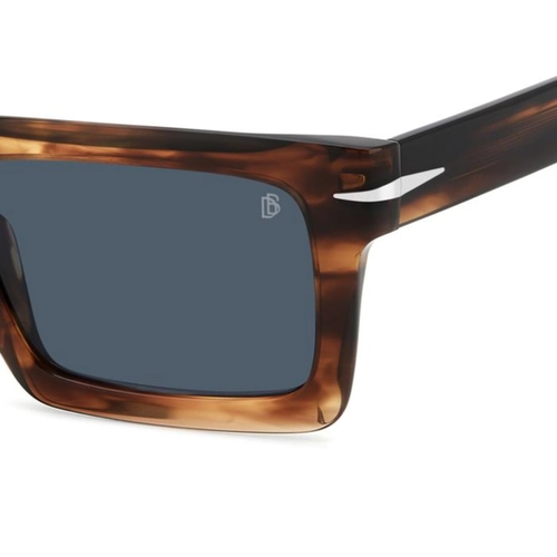 Óculos de Sol David Beckham DB 7126/S EX4 51KU S Acetato Marrom Mesclado com lentes na cor Azul