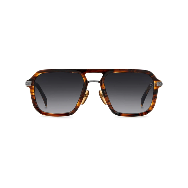 Óculos de Sol David Beckham DB 7136/S 6C5 569O S Acetato Marrom Mesclado com lentes na cor Cinza Degradê 2