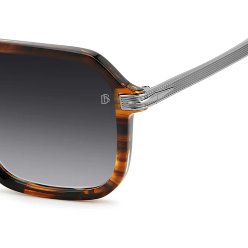 Óculos de Sol David Beckham DB 7136/S 6C5 569O S Acetato Marrom Mesclado com lentes na cor Cinza Degradê