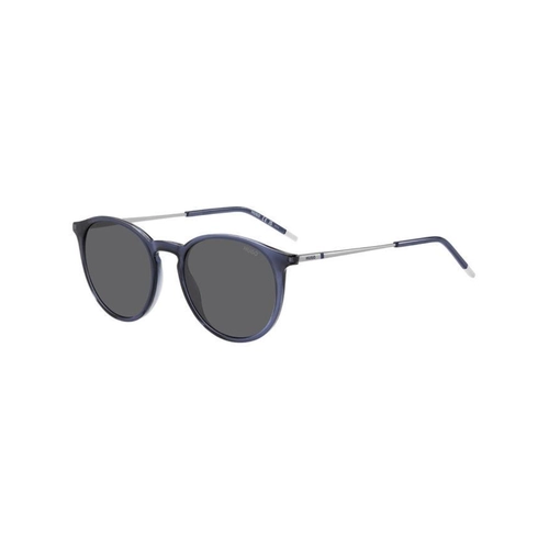 Óculos de Sol Hugo Boss HG 1286/S B88 51IR Acetato Azul Escuro com lentes na cor Cinza