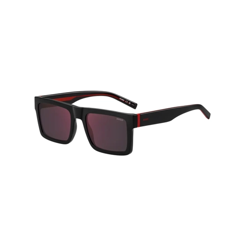 Óculos de Sol Hugo Boss HG 1314/S 807 55AO S Acetato Preto com lentes na cor Vermelho Espelhado