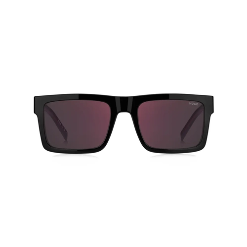Óculos de Sol Hugo Boss HG 1314/S 807 55AO S Acetato Preto com lentes na cor Vermelho Espelhado